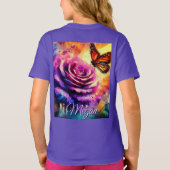 Monarch Butterfly on Rose at Sunset Personalized Tシャツ (裏面)
