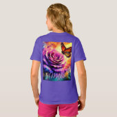 Monarch Butterfly on Rose at Sunset Personalized Tシャツ (裏面フル)