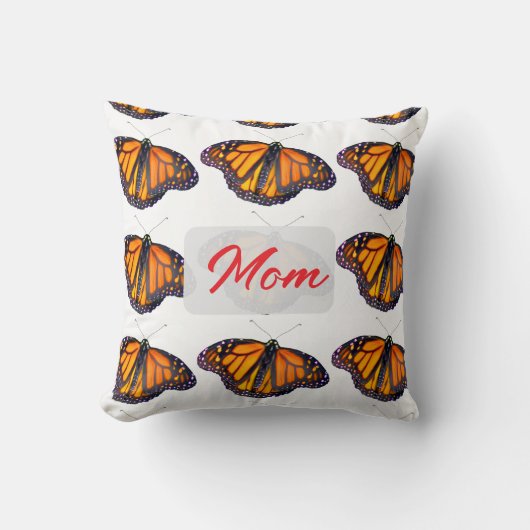 Monarch Butterfly Personal for Mom クッション (正面)