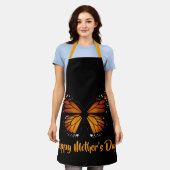 Monarch Butterfly Personalized Black Apron エプロン (着用した状態)