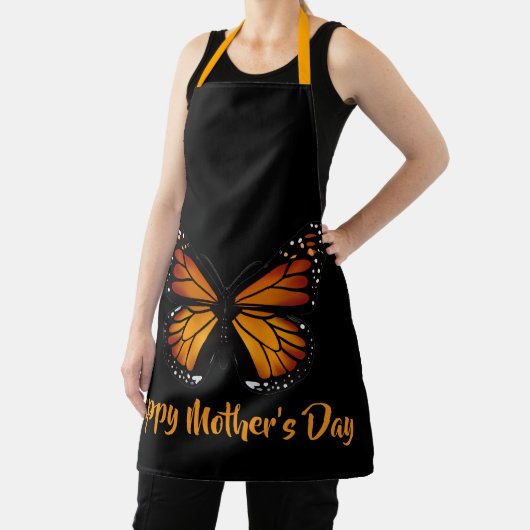 Monarch Butterfly Personalized Black Apron エプロン (インサイチュ)