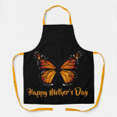 Monarch Butterfly Personalized Black Apron エプロン (正面)