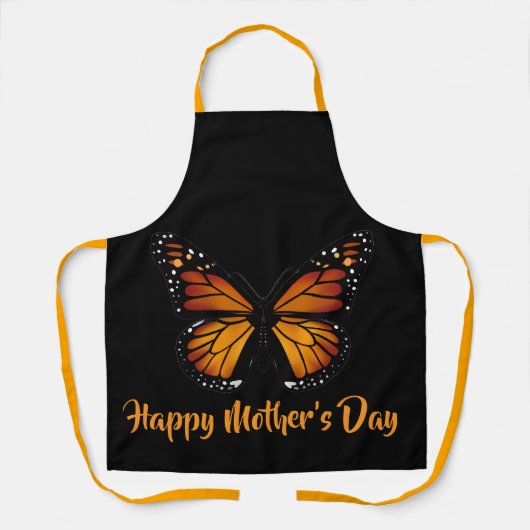 Monarch Butterfly Personalized Black Apron エプロン (正面)