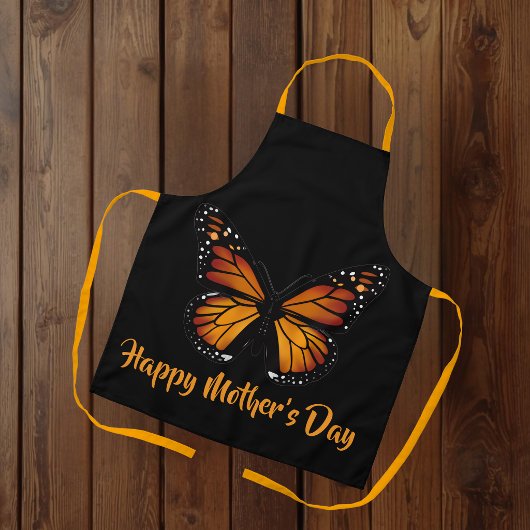 Monarch Butterfly Personalized Black Apron エプロン