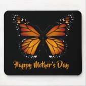 Monarch Butterfly Personalized Black Mousepad マウスパッド (正面)