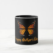 Monarch Butterfly Personalized Black Mug マグカップ (中央)
