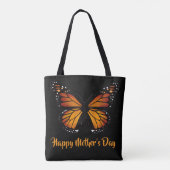 Monarch Butterfly Personalized Black Tote Bag トートバッグ (裏面)