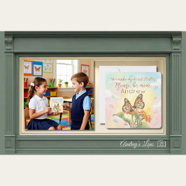 Monarch Butterfly Pollinator Classroom Valentine ノートカード