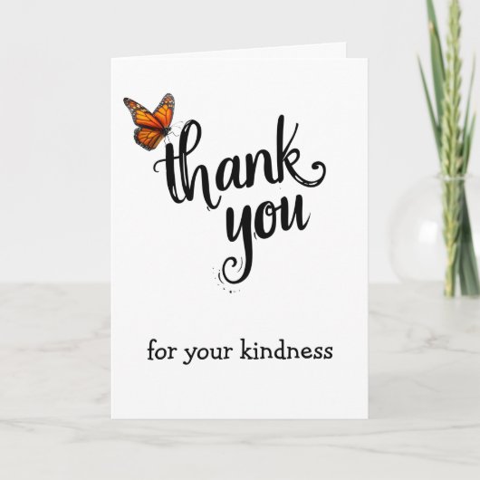 Monarch Butterfly Thank You カード (正面)