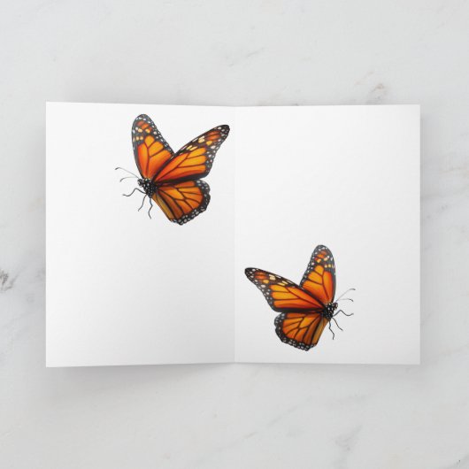 Monarch Butterfly Thank You カード (内部)