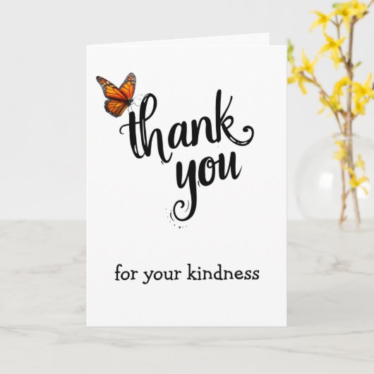 Monarch Butterfly Thank You カード (黄色い花)