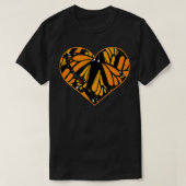 Monarch Butterfly Wing Heart Pattern Cool Nature  Tシャツ (デザイン正面)