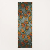 Monarch Butterfly Wings Muted Marbled Green Grey ヨガマット (正面)