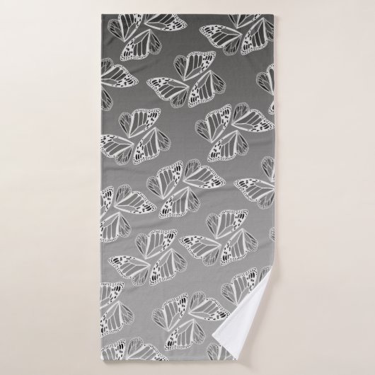 Monarch Butterfly Wings Ombre Warm Monochrome バスタオルセット (バスタオル)