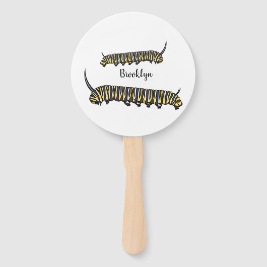 Monarch caterpillar cartoon illustration  ハンドファン (正面)