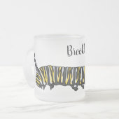 Monarch caterpillar cartoon illustration  フロストグラスマグカップ (正面左)