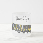 Monarch caterpillar cartoon illustration  フロストグラスマグカップ (中央)