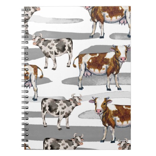 Monarch Cow Black  Fur  ノートブック (正面)