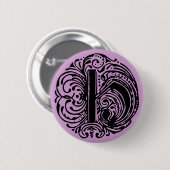 Monarchiaレター"H" 缶バッジ (正面&裏面)