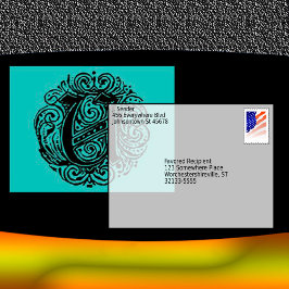 Monarchiaヴィンテージフォント"U"レター葉書 ポストカード