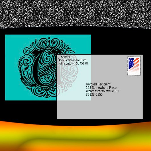 Monarchiaヴィンテージフォント"U"レター葉書 ポストカード