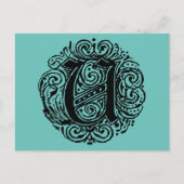 Monarchiaヴィンテージフォント"U"レター葉書 ポストカード (正面)