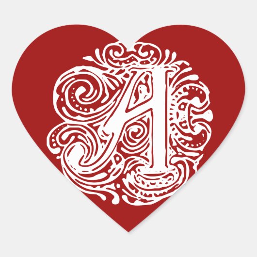 Monarchia白文字"A" ハートシール (正面)