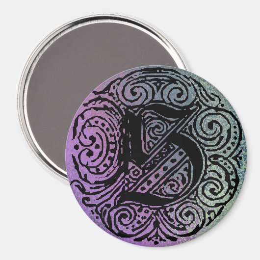 Monarchia "S"紫と青の背景(大) マグネット (正面/裏面)