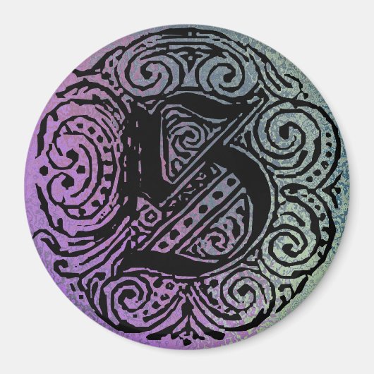 Monarchia "S"紫と青の背景(大) マグネット (正面)