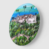 Monasterio de San Miguel Painting by Alfred Fox ラージ壁時計 (傾斜)