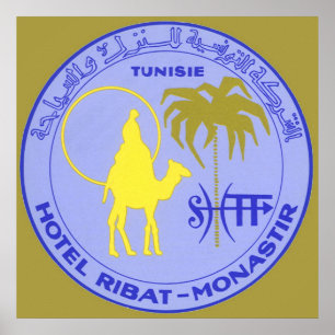 Monastir、チュニジアのヴィンテージ旅行ホテルRibat ポスター
