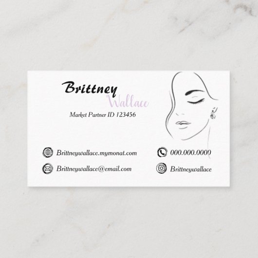 MONAT市場パートナー向けのPurple Elegance 名刺 (裏面)