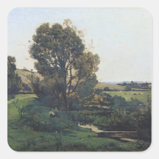 Moncel-sur-Seineからのビュー, c.1868 スクエアシール (正面)