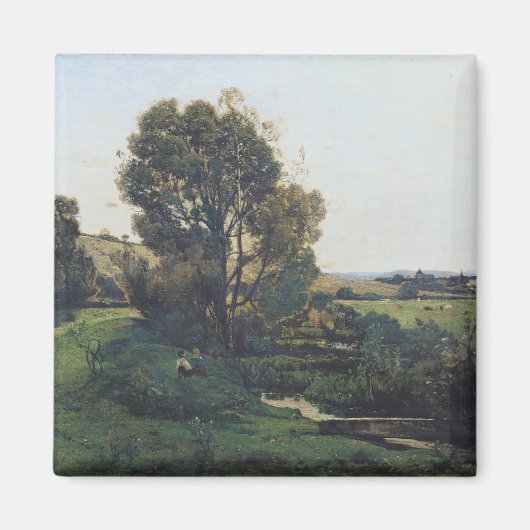 Moncel-sur-Seineからのビュー， c.1868 マグネット (正面)