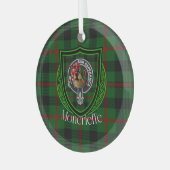 Moncrieffe Scottish Clan Tartan & Crest ガラスオーナメント (正面左)