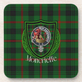 Moncrieffe Scottish Clan Tartan & Crest コースター (正面)