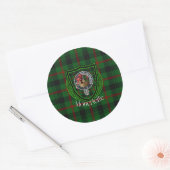 Moncrieffe Scottish Clan Tartan & Crest ラウンドシール (封筒)