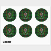 Moncrieffe Scottish Clan Tartan & Crest ラウンドシール (シート)