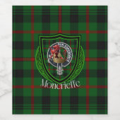 Moncrieffe Scottish Clan Tartan & Crest ワインラベル (シングルラベル)