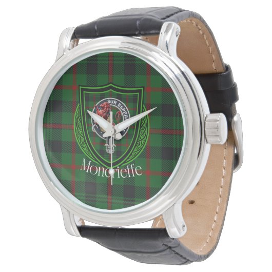Moncrieffe Scottish Clan Tartan & Crest 腕時計 (アングル)