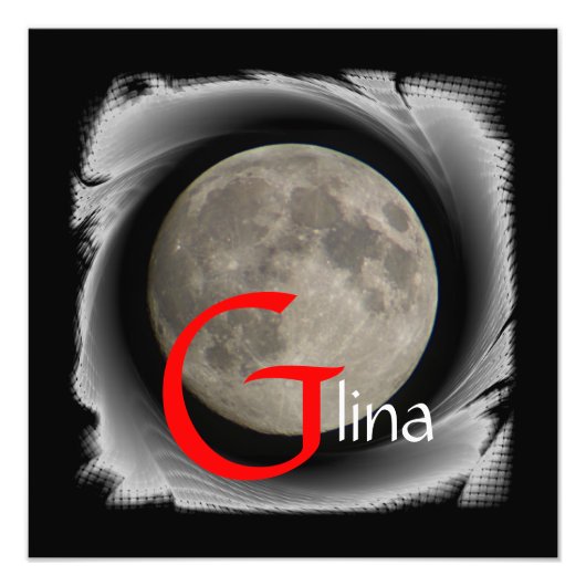Mond, Lune, Luna, Glina, Moon Poster フォトプリント (正面)