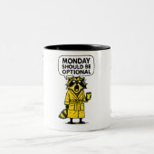 MondayはオプションのRacoonであおもしろいる ツートーンマグカップ (中央)