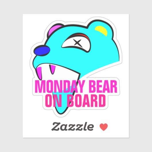Monday Bear on Board Bumper シール (シート)