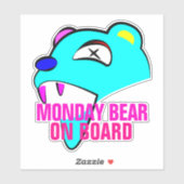 Monday Bear on Board Bumper シール (シート)