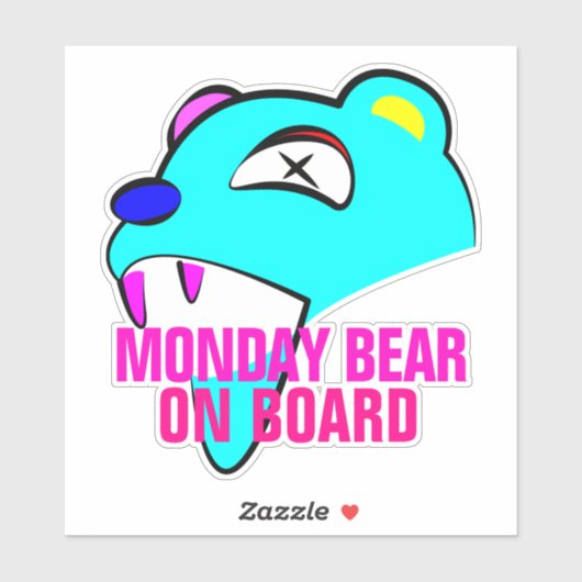 Monday Bear on Board Bumper シール (シート)