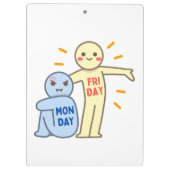 Monday Blues vs Friday Vibes -漫画ムード クリップボード (裏面)