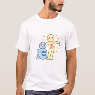 Monday Blues vs Friday Vibes -漫画ムード Tシャツ