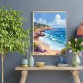 Monday in Malibu | Beach Cliffs CA Travel  ポスター