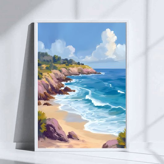 Monday in Malibu | Beach Cliffs CA Travel  ポスター