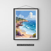 Monday in Malibu | Beach Cliffs CA Travel  ポスター